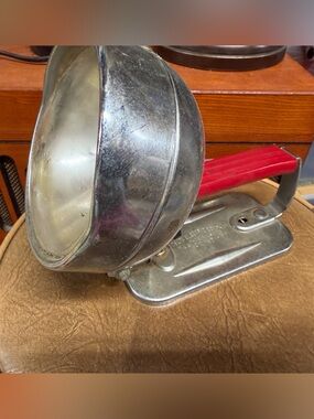 Vintage battery powered Metal Lamp Delta Electric Company Red Handle